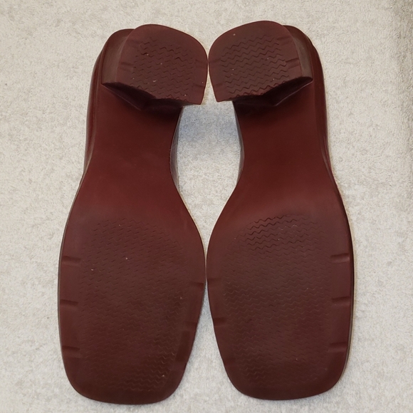 Massimo Red Leather square toe, block heels, 8.5 - Picture 11 of 14